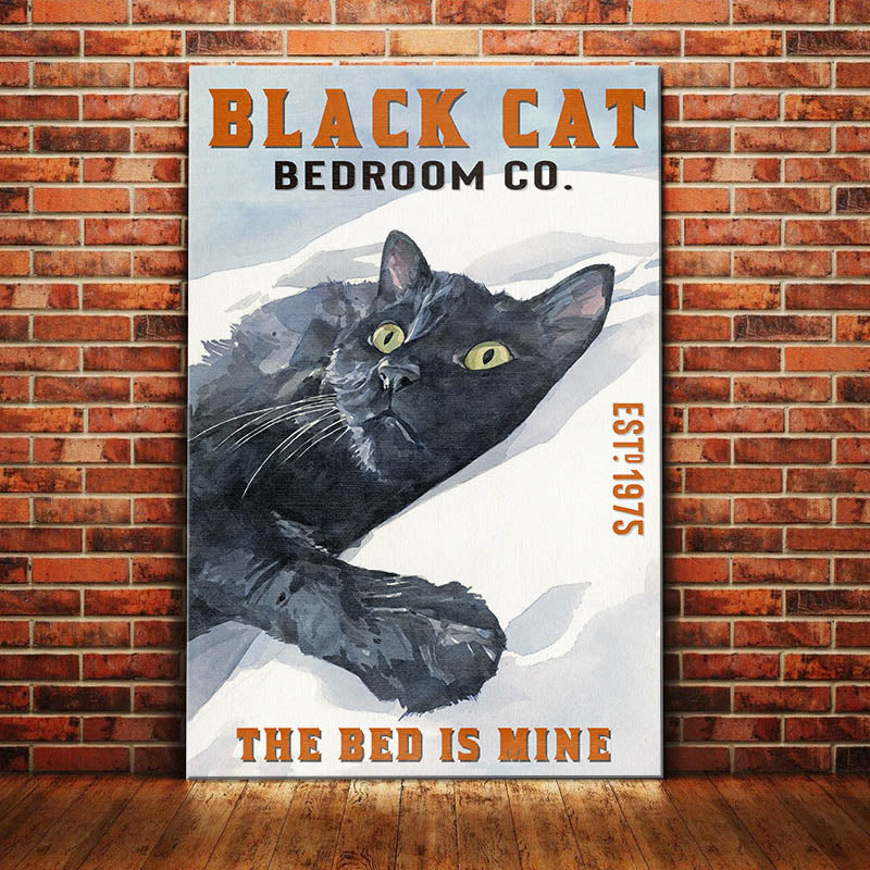 Black Cat Bedroom Canvas Black Cat Bedroom Canvas