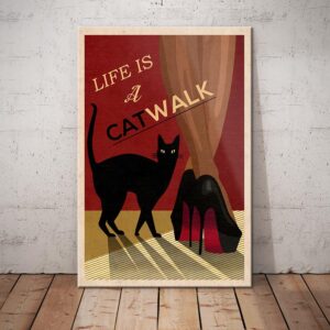 Black Cat Deco Canvas