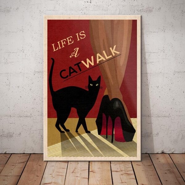 Black Cat Deco Canvas