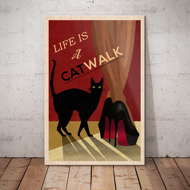 Black Cat Deco Canvas Black Cat Deco Canvas