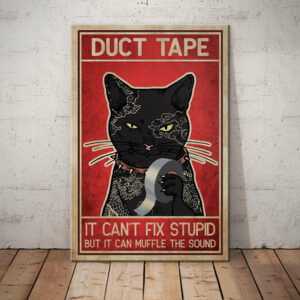 Black Cat Duct Tape Canvas