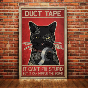 Black Cat Duct Tape Canvas
