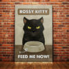 Black Cat Empty Bowl Canvas