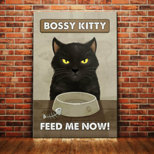 Black Cat Empty Bowl Canvas