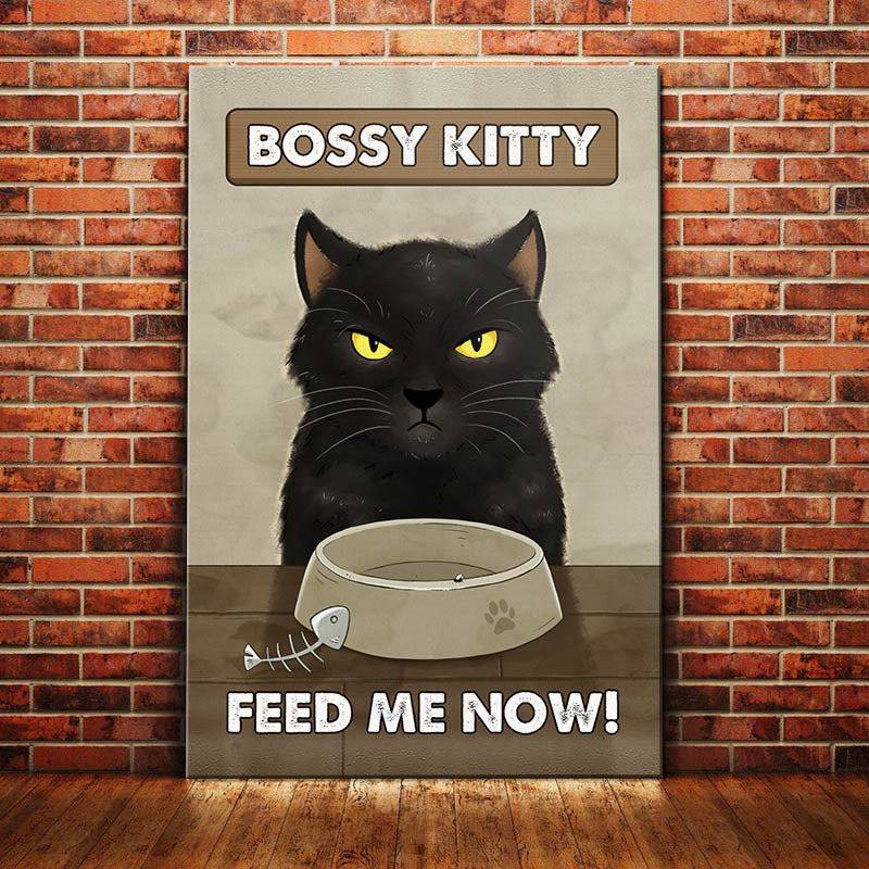 Black Cat Empty Bowl Canvas Black Cat Empty Bowl Canvas