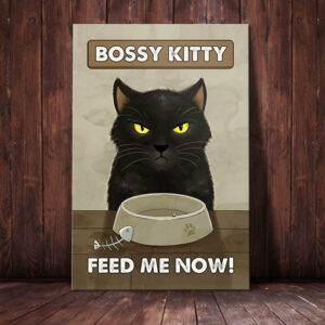 Black Cat Empty Bowl Canvas