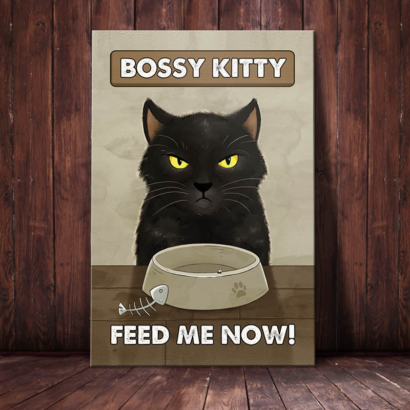 Black Cat Empty Bowl Canvas Black Cat Empty Bowl Canvas