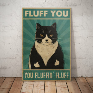 Black Cat Fluff You Canvas