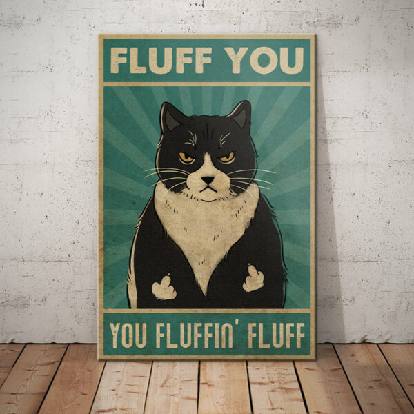 Black Cat Fluff You Canvas