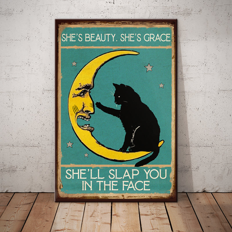 Black Cat Funny Moon Canvas Black Cat Funny Moon Canvas