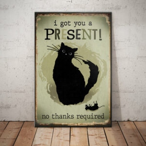 Black Cat Funny Present Canvas