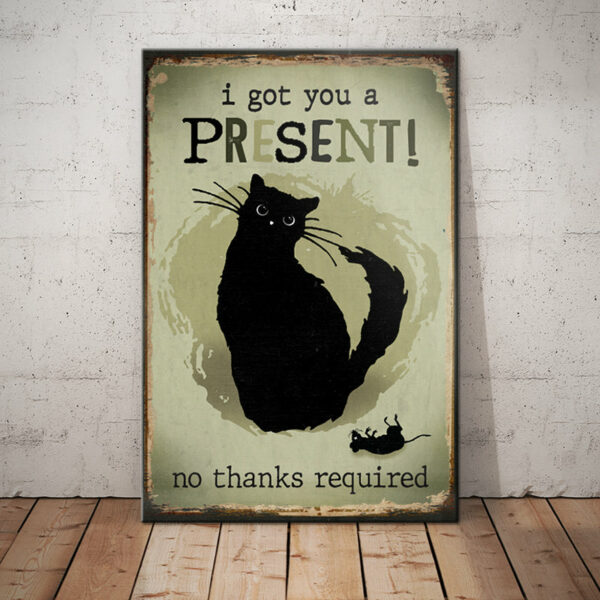 Black Cat Funny Present Canvas