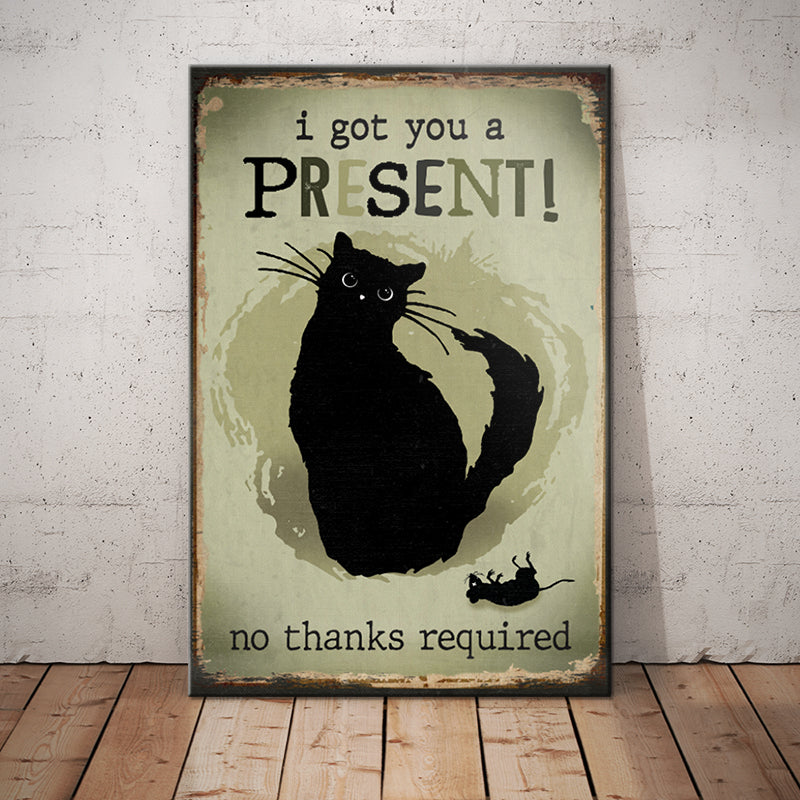 Black Cat Funny Present Canvas Black Cat Funny Present Canvas