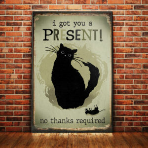 Black Cat Funny Present Canvas