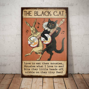 Black Cat Funny Song Vintage Canvas