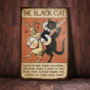 Black Cat Funny Song Vintage Canvas