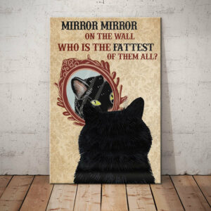 Black Cat & Mirror Vintage Canvas