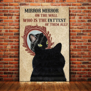 Black Cat & Mirror Vintage Canvas