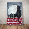 Black Cat Moon What A Wonderful World Canvas