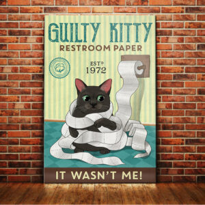 Black Cat Restroom Paper Canvas