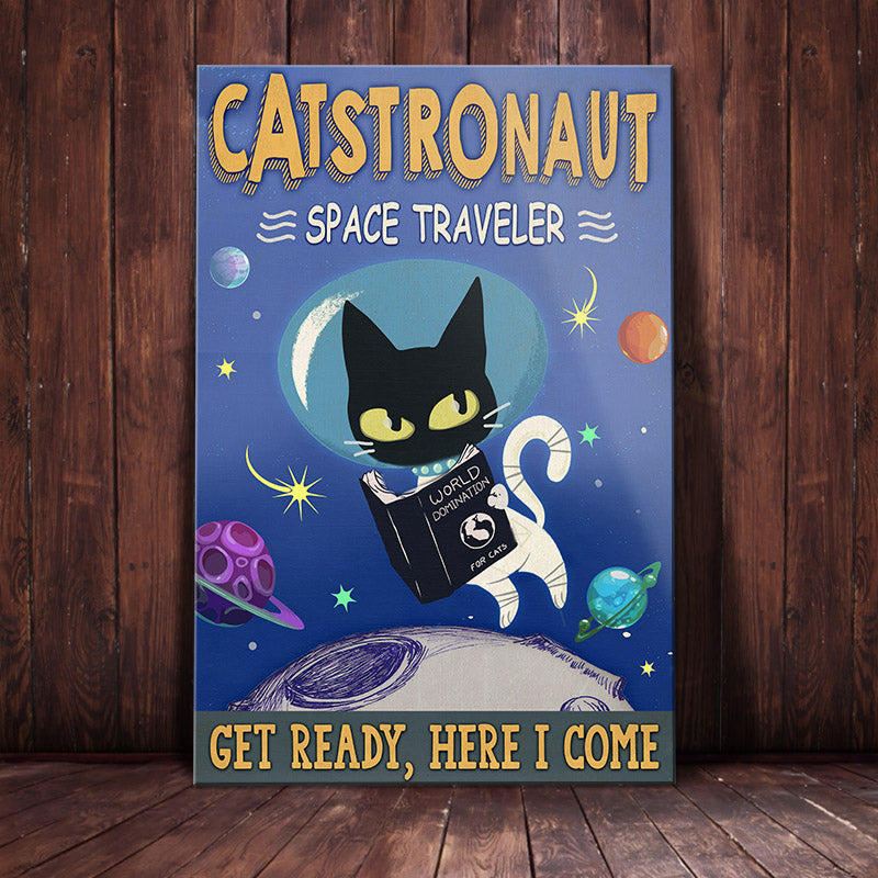 Black Cat Space Traveler Canvas Black Cat Space Traveler Canvas