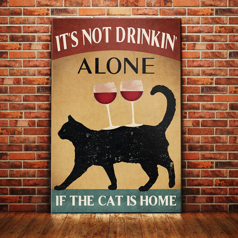 Black Cat and Wine Canvas Black Cat and Wine Canvas