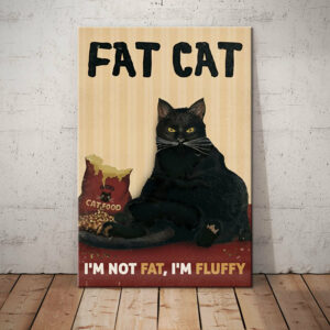 Black Fluffy Cat Canvas