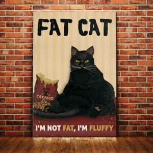 Black Fluffy Cat Canvas