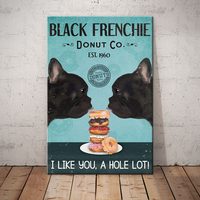 Black French Bulldog Donut Company Canvas Black French Bulldog Donut Company Canvas