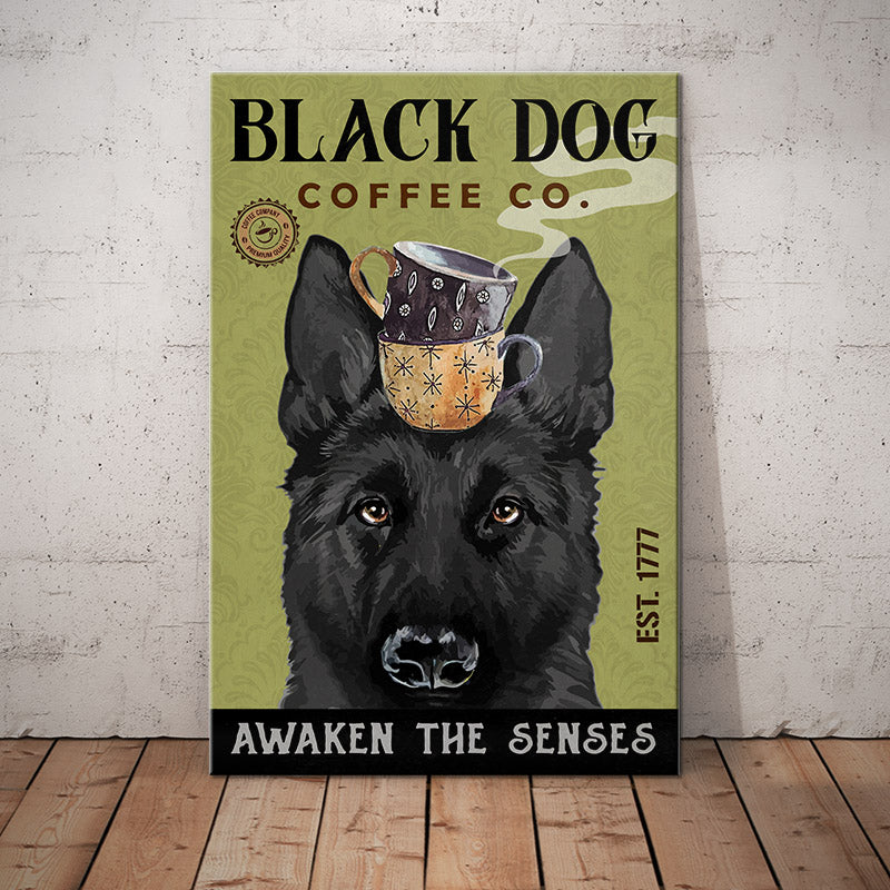 Black German Shepherd Coffee Company Canvas Black German Shepherd Coffee Company Canvas