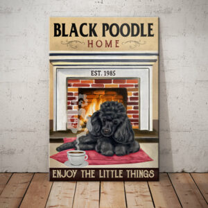 Black Poodle Home Canvas
