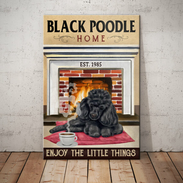 Black Poodle Home Canvas