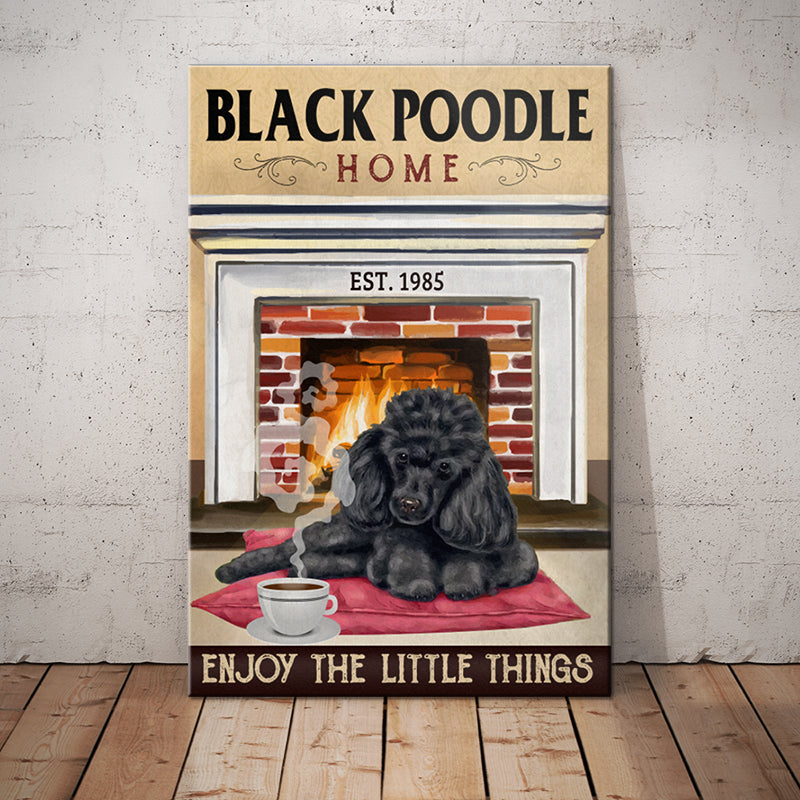 Black Poodle Home Canvas Black Poodle Home Canvas