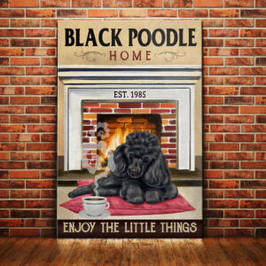 Black Poodle Home Canvas