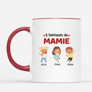 Bonheurs de Mamie Maman – Cadeau Personnalise  Mug pour Maman Mamie
