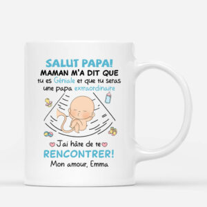 Bonjour Papa – Cadeau Personnalise  Mug pour Homme