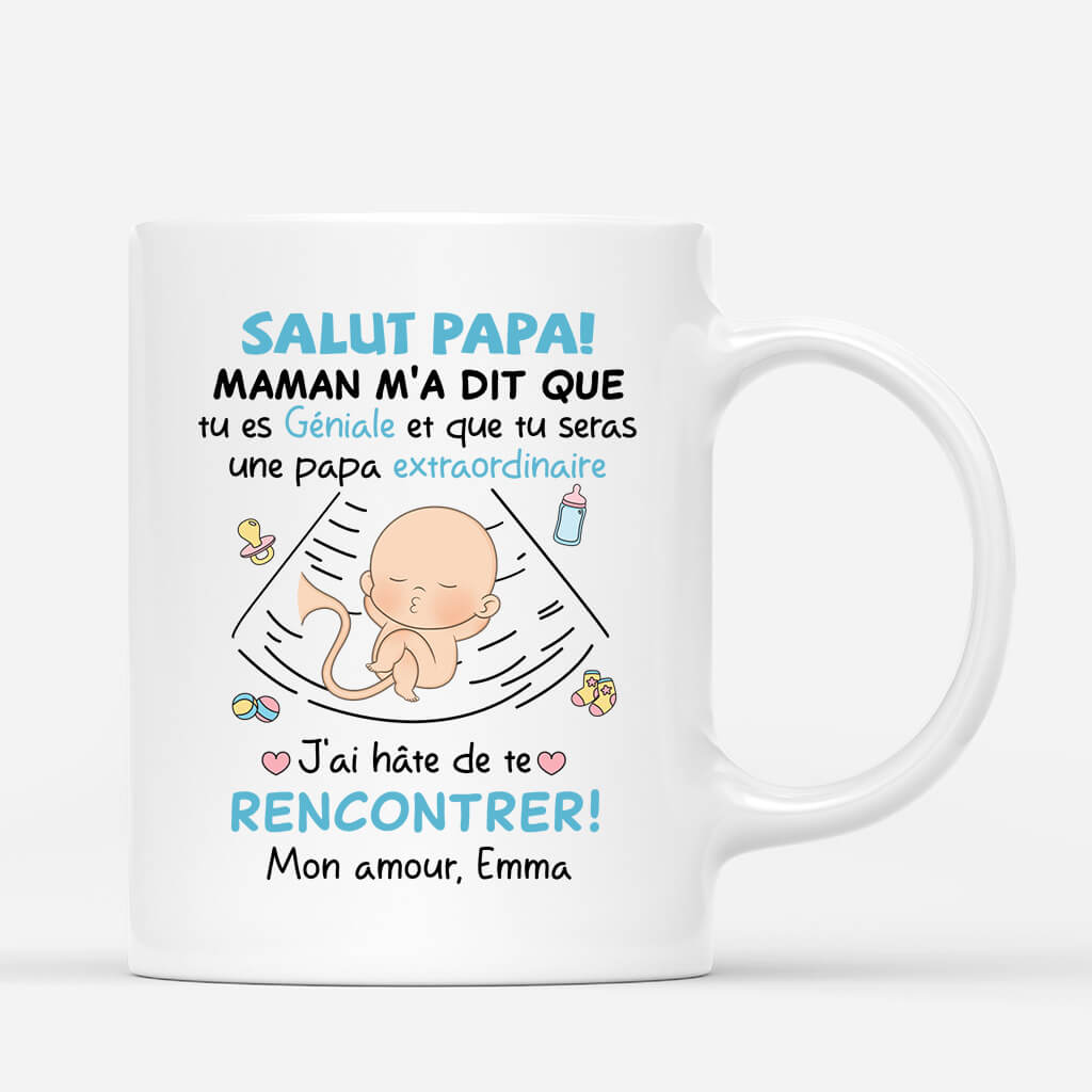 Bonjour Papa - Cadeau Personnalise Mug pour Homme Bonjour Papa - Cadeau Personnalise Mug pour Homme