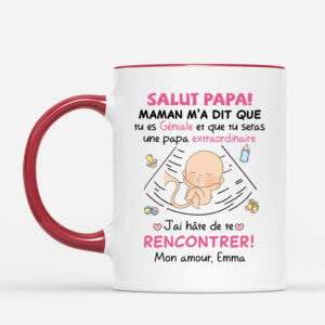 Bonjour Papa – Cadeau Personnalise  Mug pour Homme