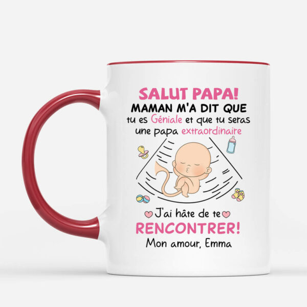 Bonjour Papa – Cadeau Personnalise  Mug pour Homme