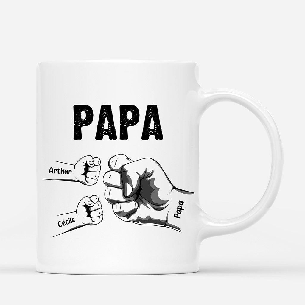 Bosse De Poing de Papa Papi Enfants - Cadeau Personnalise Mug pour PapaPapi Bosse De Poing de Papa Papi Enfants - Cadeau Personnalise Mug pour PapaPapi