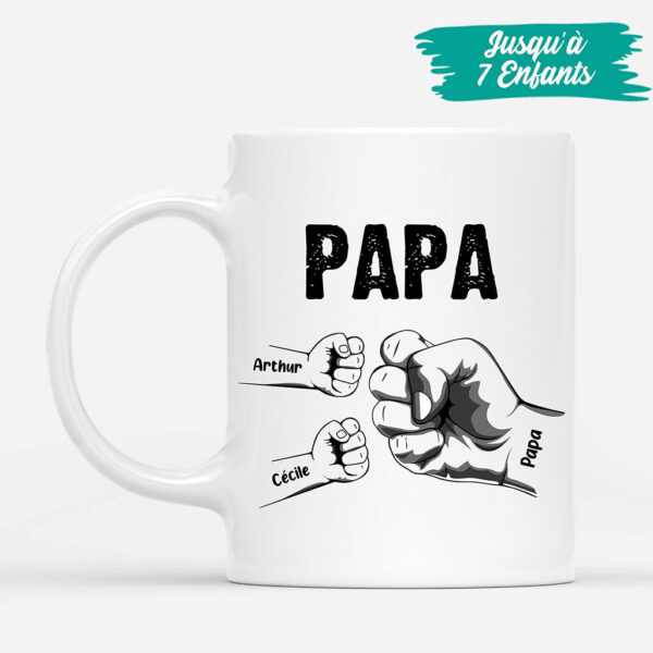 Bosse De Poing de Papa Papi Enfants – Cadeau Personnalise  Mug pour PapaPapi