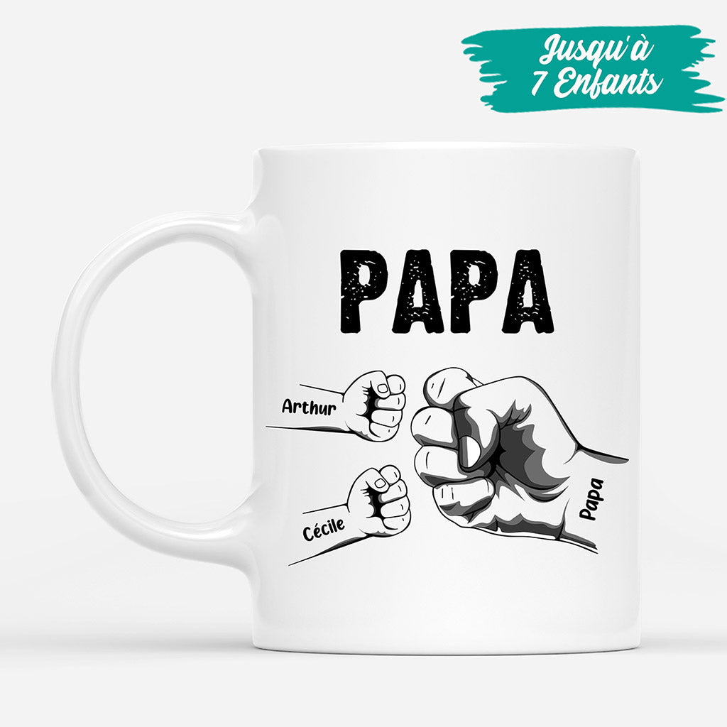 Bosse De Poing de Papa Papi Enfants - Cadeau Personnalise Mug pour PapaPapi Bosse De Poing de Papa Papi Enfants - Cadeau Personnalise Mug pour PapaPapi