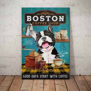 Boston Terrier Coffee Canvas