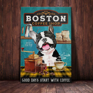 Boston Terrier Coffee Canvas