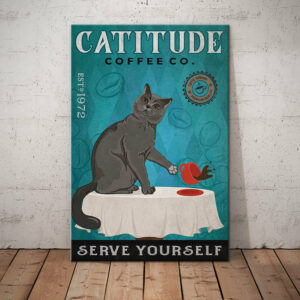 British Shorthair Cat Coffee Company Canvas