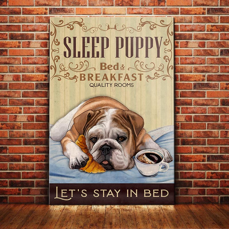 Bulldog Bedroom Canvas Bulldog Bedroom Canvas