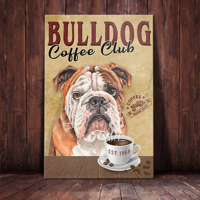 Bulldog Coffee Club Canvas Bulldog Coffee Club Canvas