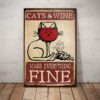 Cat and Wine Canvas