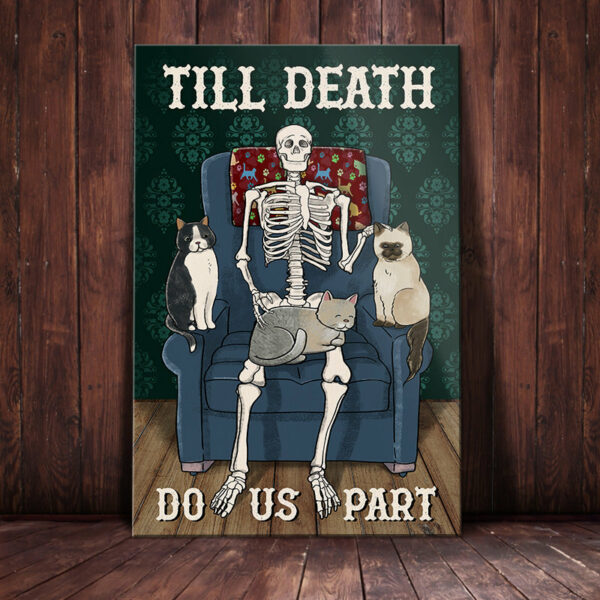 Cats And Skeleton Canvas