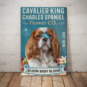 Cavalier King Charles Spaniel Flower Company Canvas